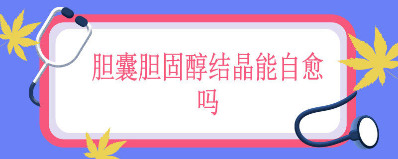 胆囊胆固醇结晶能自愈吗