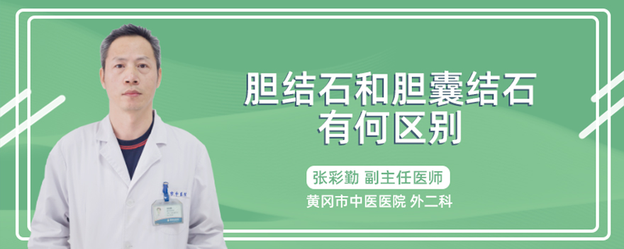 胆结石和胆囊结石有何区别