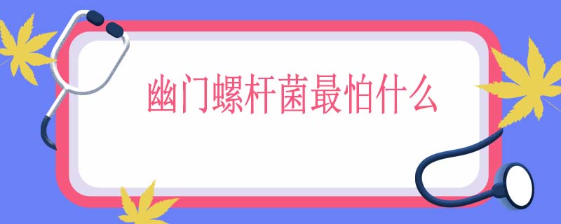 幽门螺杆菌最怕什么
