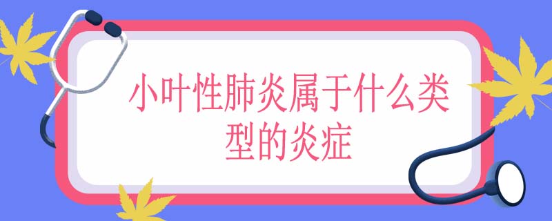 小叶性肺炎属于什么类型的炎症