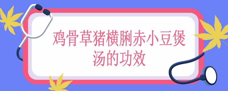 鸡骨草猪横脷赤小豆煲汤的功效